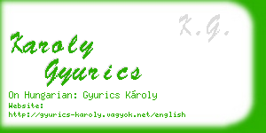 karoly gyurics business card