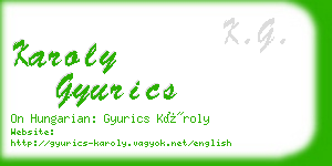 karoly gyurics business card